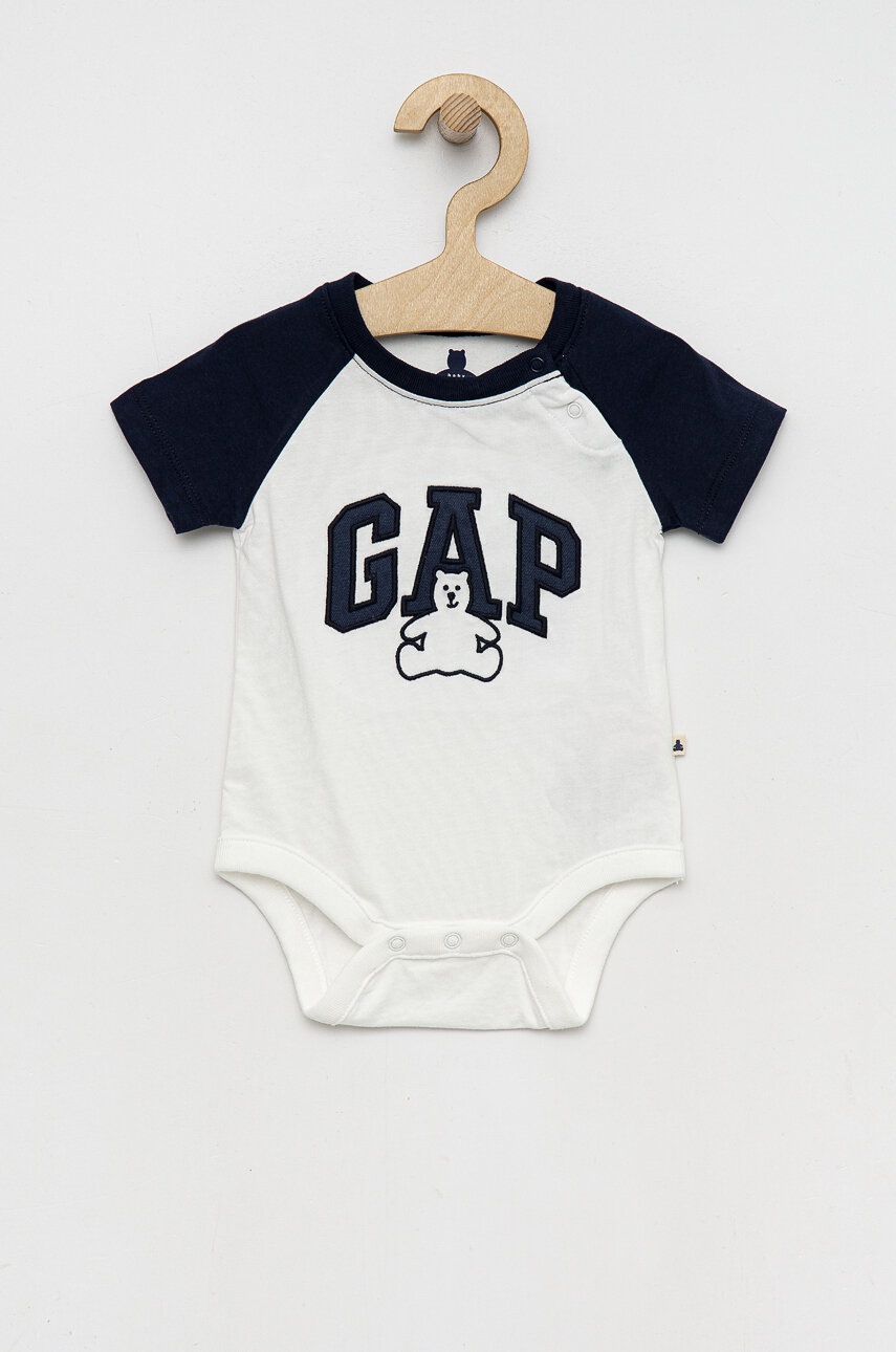

Бебешко боди от памук GAP, Бял