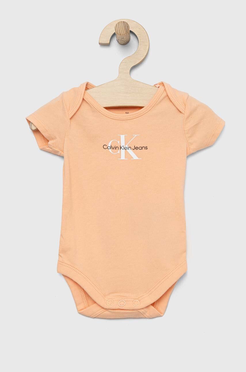 

Бебешко боди Calvin Klein Jeans, Оранжев