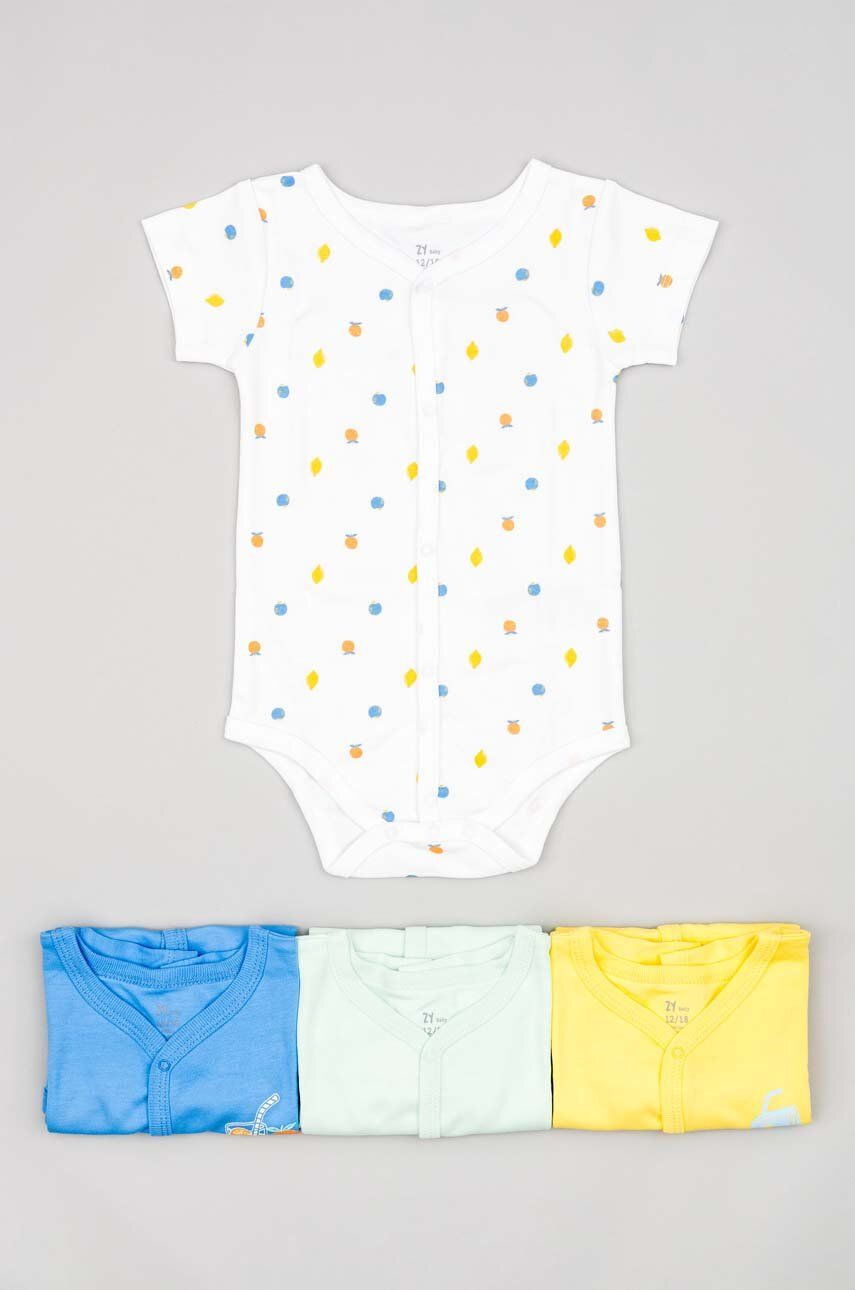 Bavlněné kojenecké body zippy 4-pack - vícebarevná -  100 % Bavlna