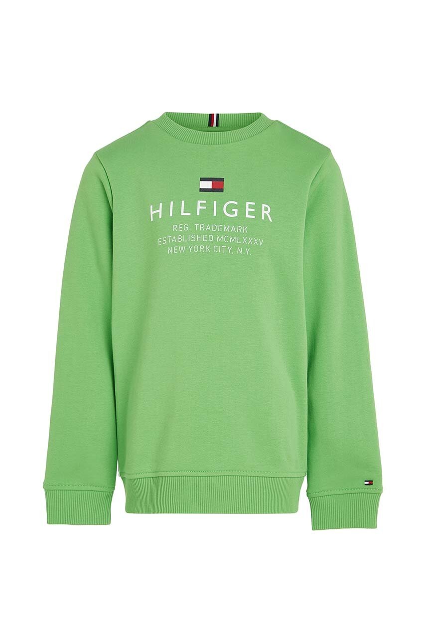 

Детская кофта Tommy Hilfiger цвет зелёный с принтом