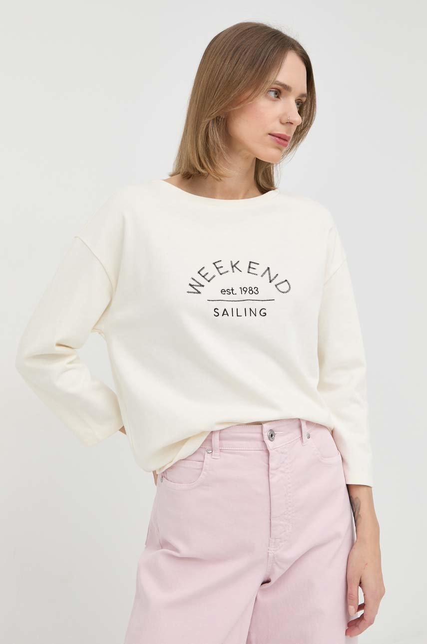 

Хлопковая кофта Weekend Max Mara цвет бежевый