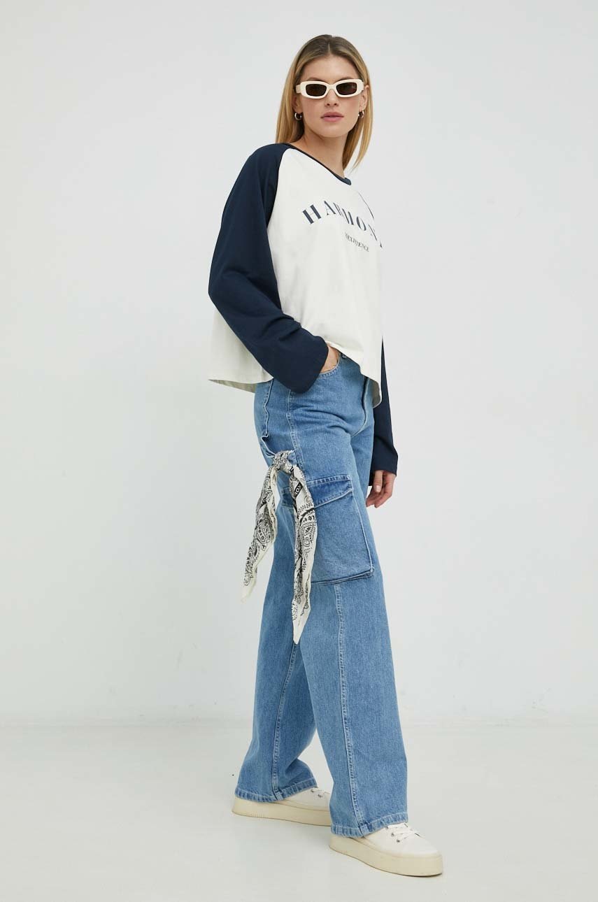 

Хлопковый лонгслив Marc O'Polo DENIM цвет бежевый