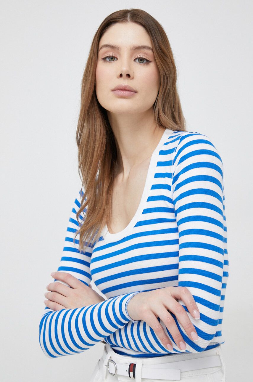 Tričko s dlouhým rukávem Polo Ralph Lauren - modrá -  57 % Lyocell