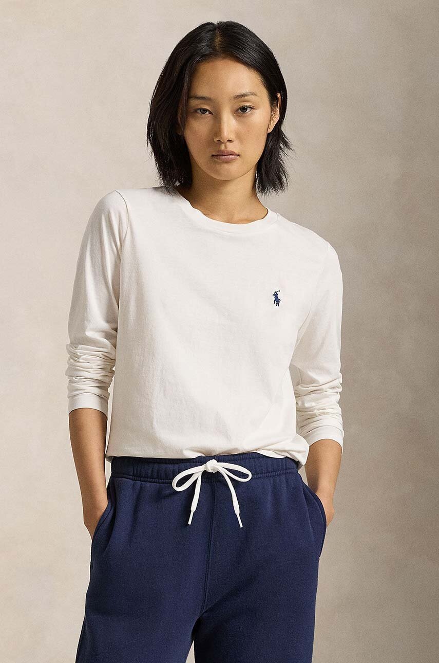 

Памучна блуза с дълги ръкави Polo Ralph Lauren в бяло 211898699, Бял