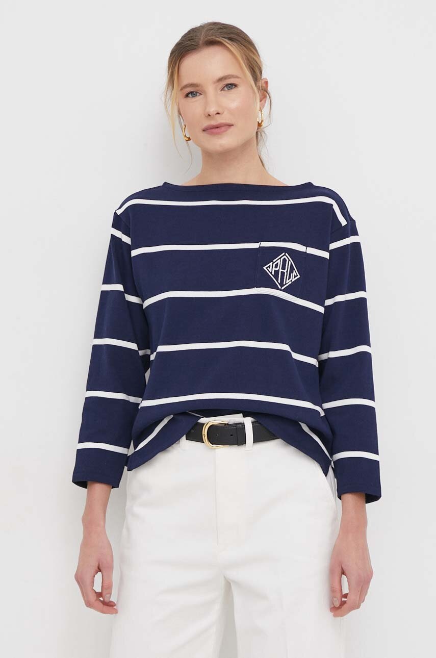 

Памучна блуза с дълги ръкави Polo Ralph Lauren в тъмносиньо 211892649, Тъмносин