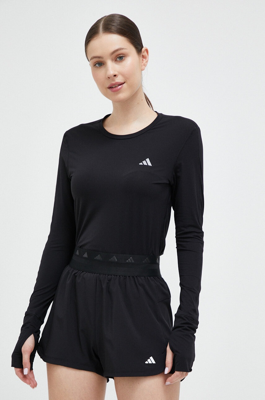 Adidas Performance Longsleeve Pentru Alergare Fast Culoarea Negru