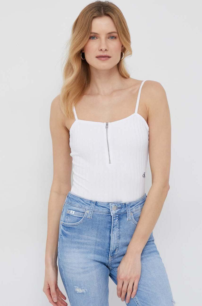 Levně Body Calvin Klein Jeans dámské, bílá barva