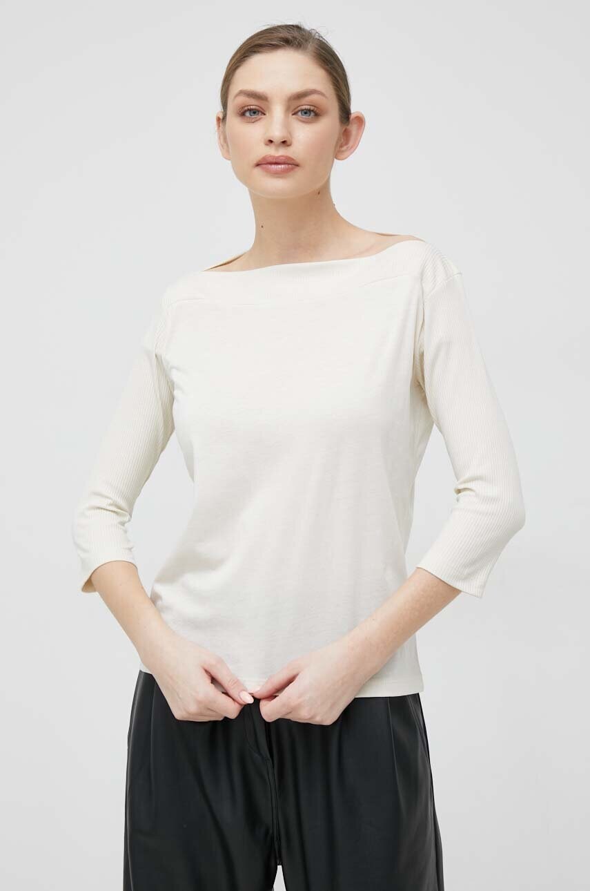 

Футболка Sisley жіночий колір бежевий