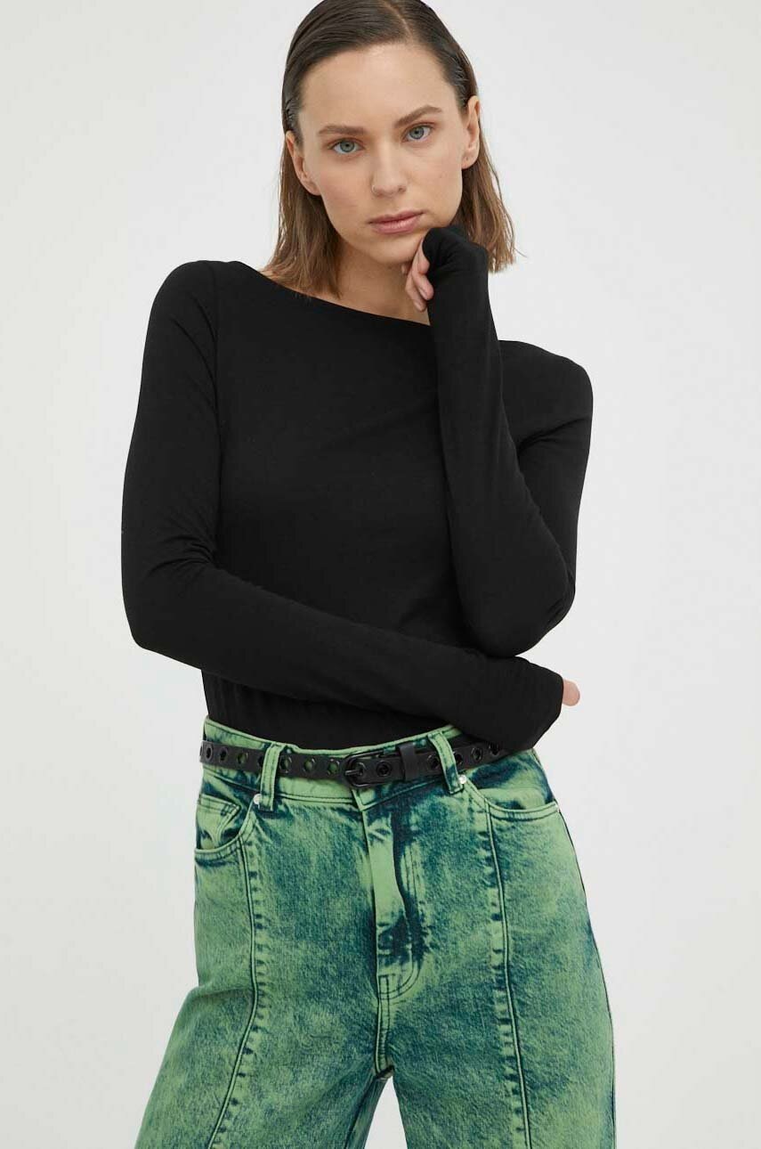 

Бавовняний лонгслів G-Star Raw колір чорний