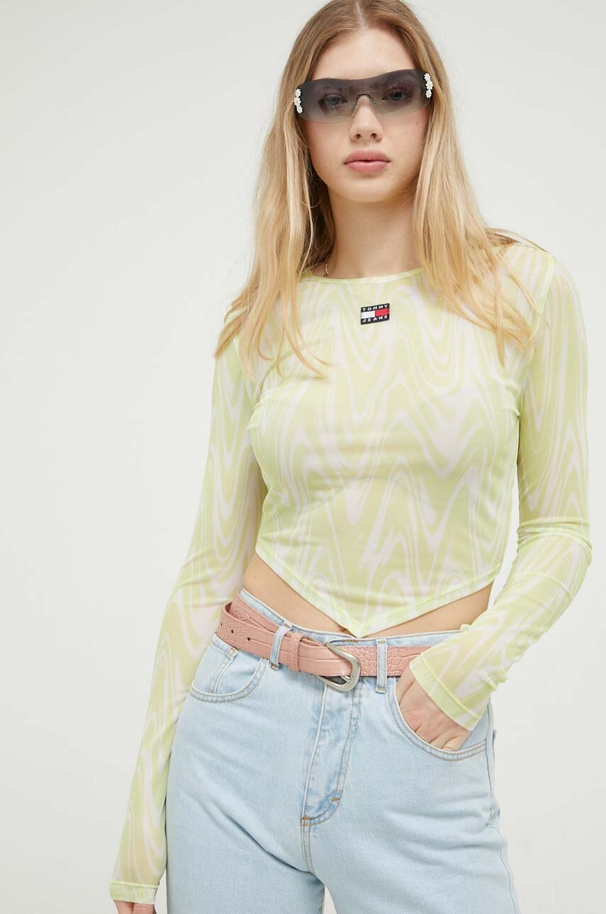 

Блуза с дълги ръкави Tommy Hilfiger в зелено, Зелен