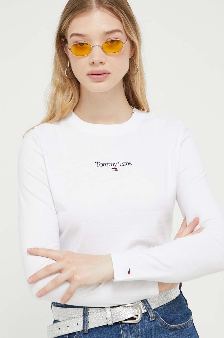 

Хлопковый лонгслив Tommy Hilfiger цвет белый