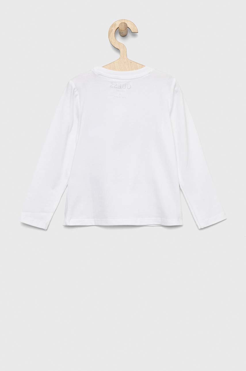 

Дитячий лонгслів Guess колір білий