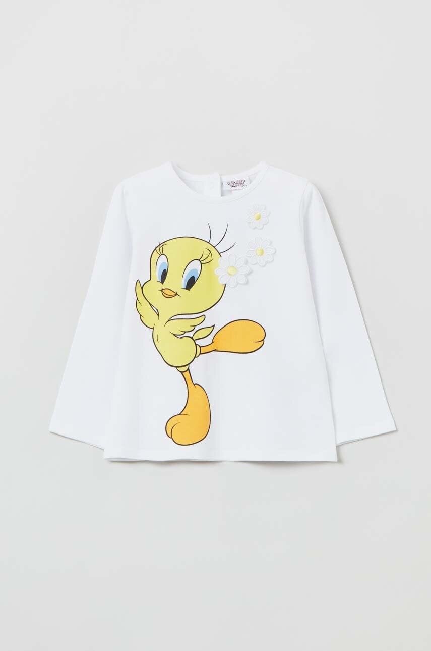 OVS longsleeve bebelusi x looney tunes culoarea alb