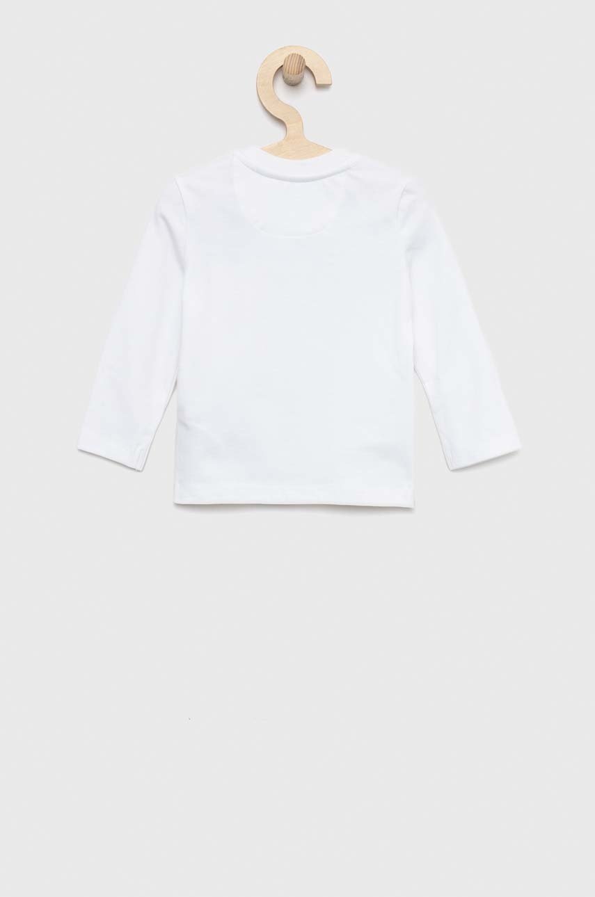 Детский лонгслив Calvin Klein Jeans цвет белый с принтом