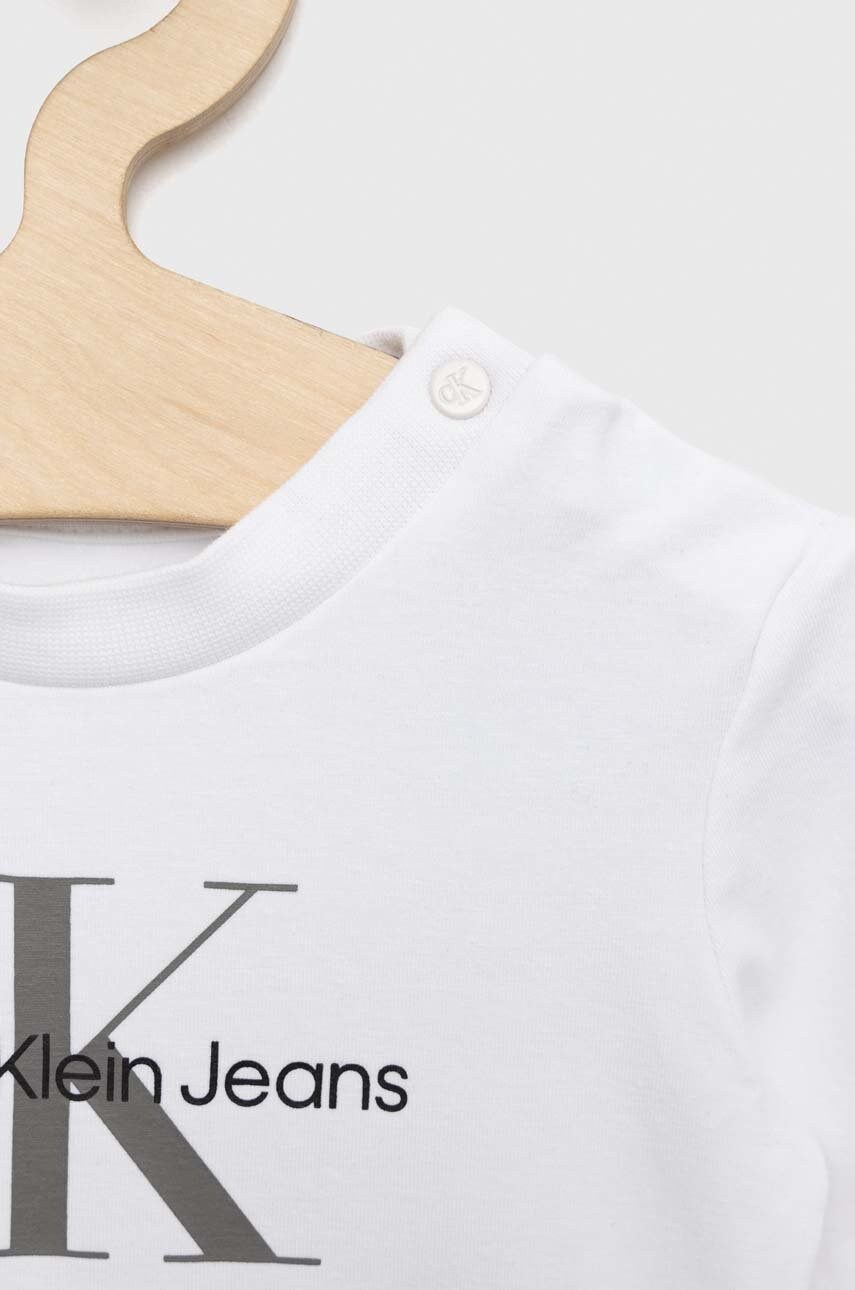 Calvin Klein Jeans gyerek hosszúujjú fehér, nyomott mintás termék 2. képe
