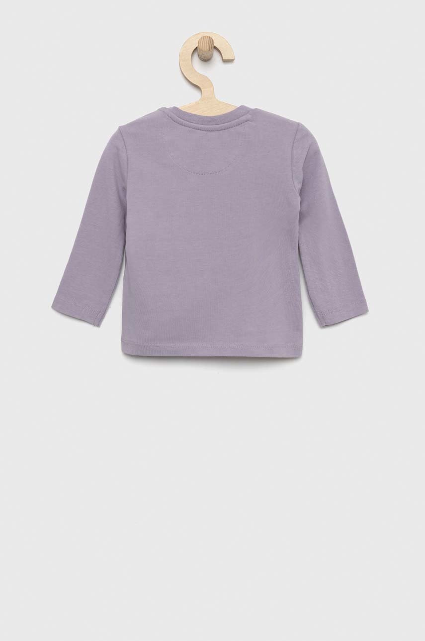 Детский лонгслив Calvin Klein Jeans цвет фиолетовый с принтом