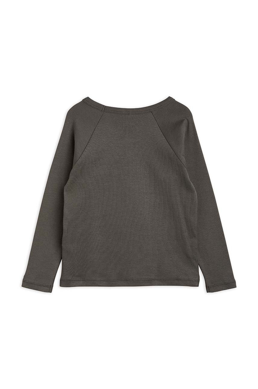 Хлопковый детский лонгслив Mini Rodini цвет чёрный узорный