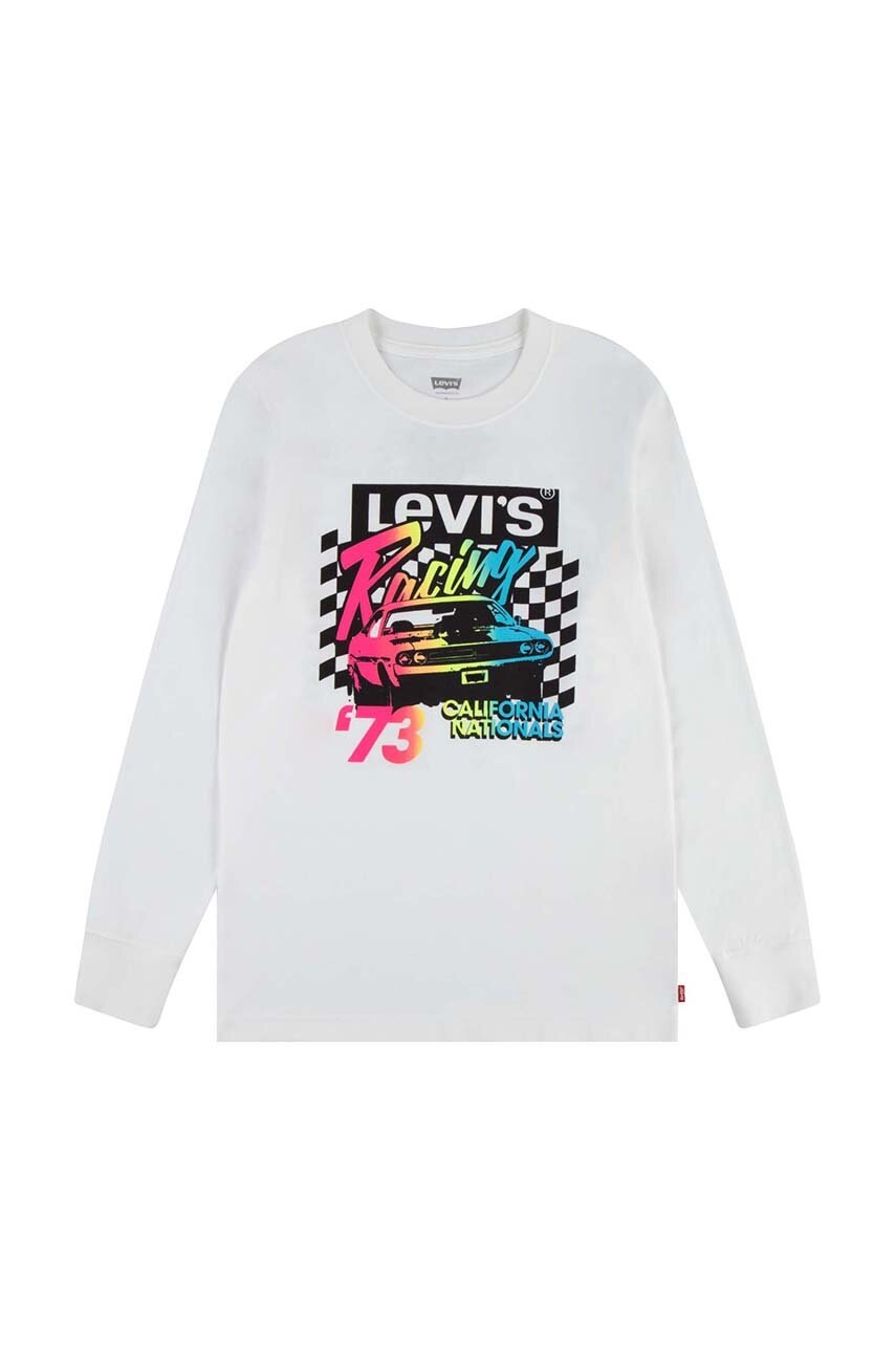 

Детска блуза с дълги ръкави Levi's в бяло с принт, Бял