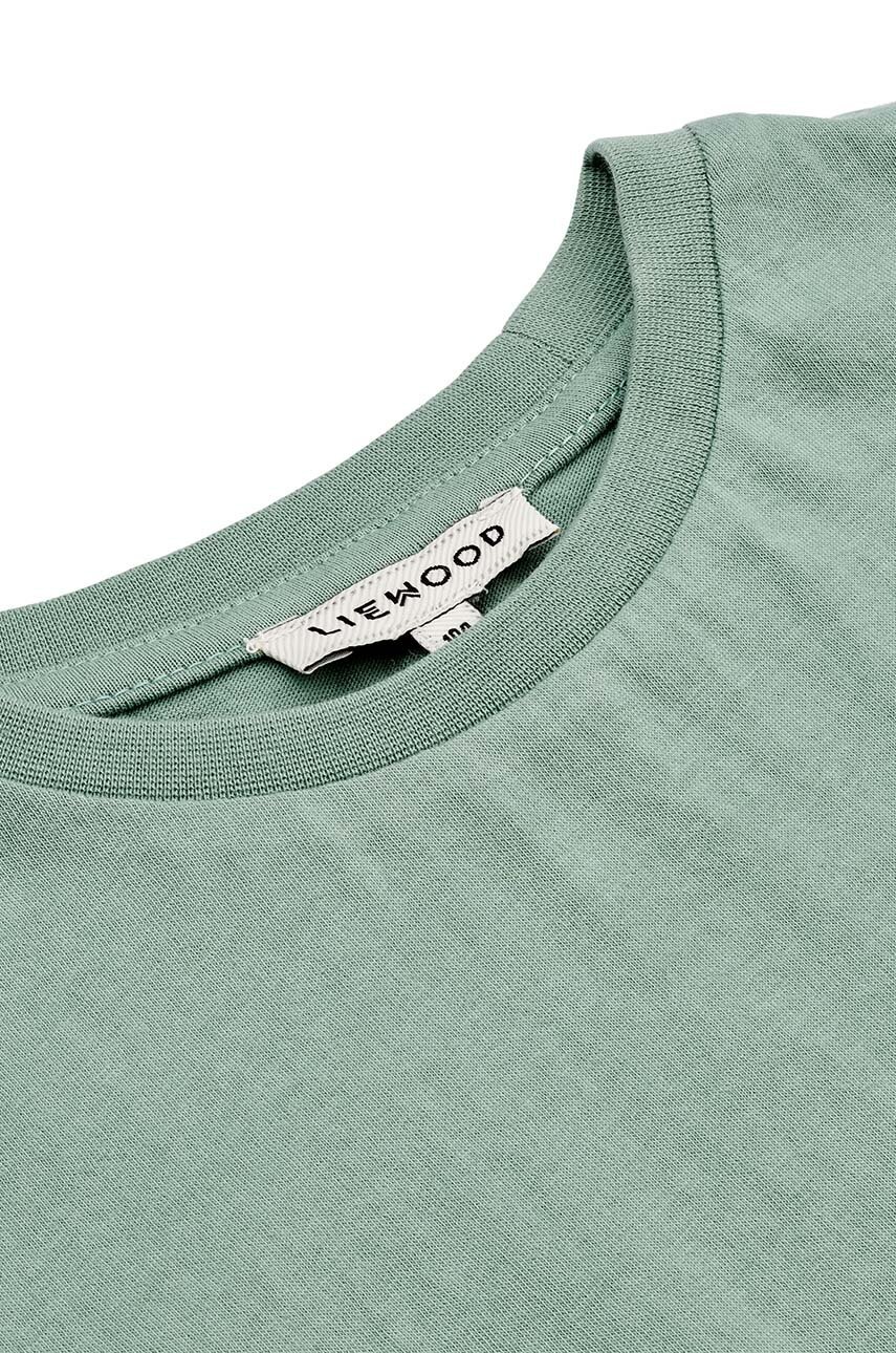 Детский лонгслив Liewood цвет бирюзовый однотонная