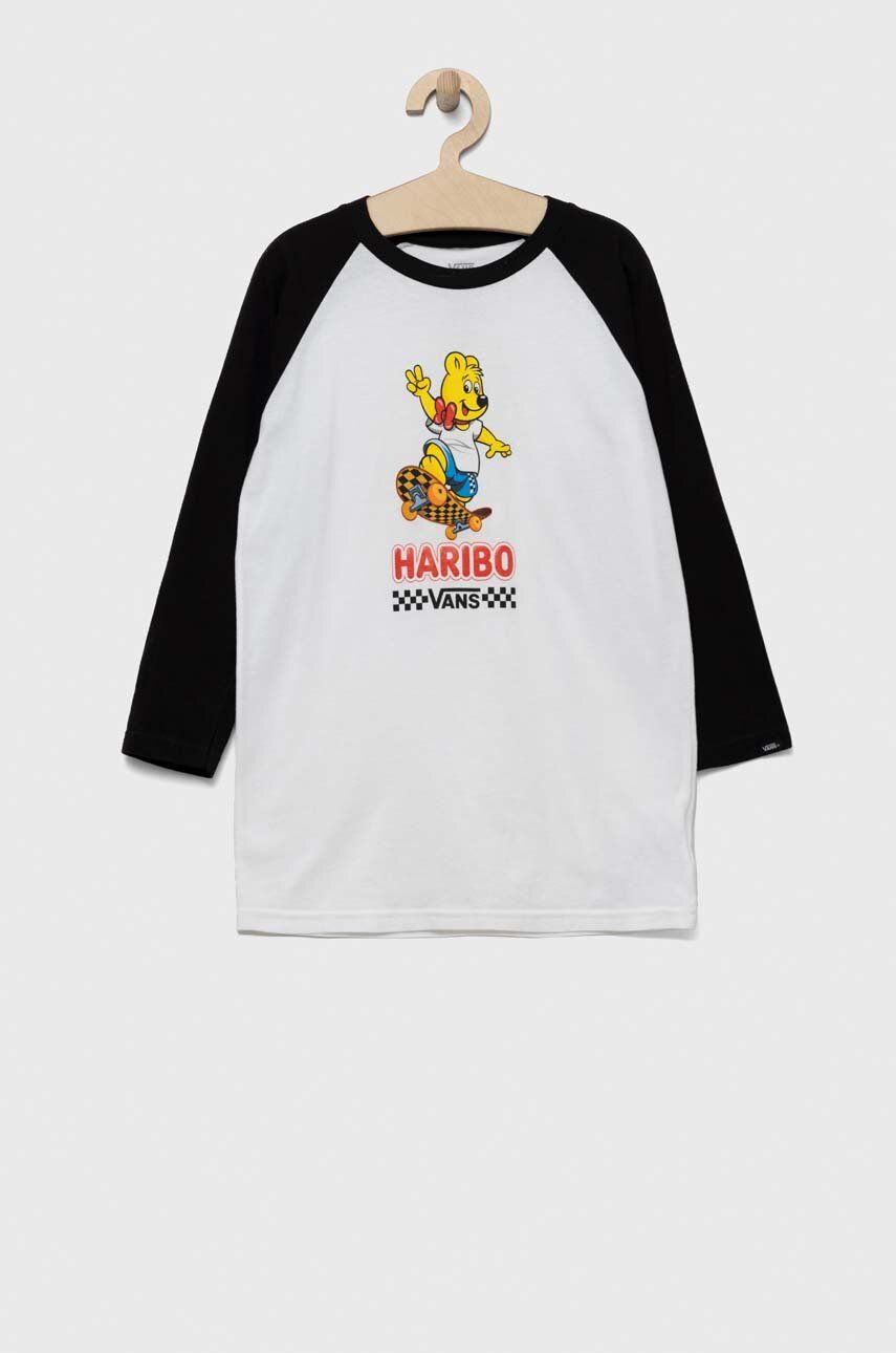 Levně Dětská bavlněná košile s dlouhým rukávem Vans x Haribo bílá barva