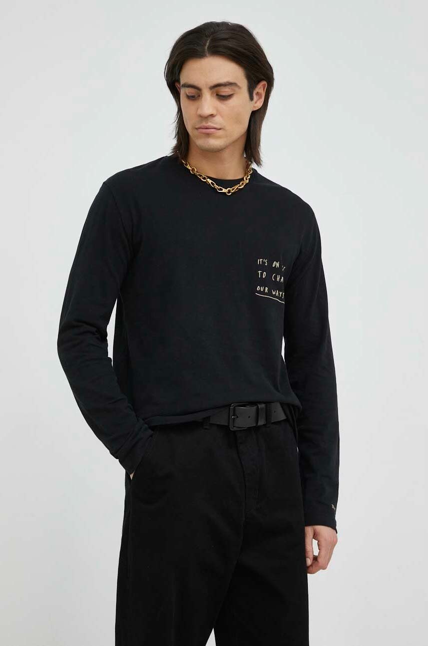 Marc o'polo longsleeve barbati, culoarea negru, cu imprimeu
