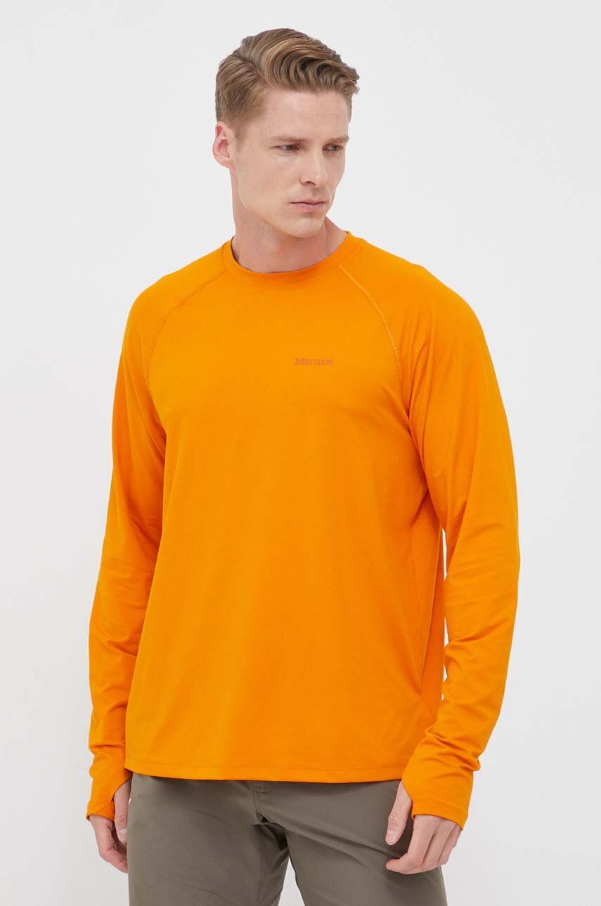 Sportovní dlouhý rukáv Marmot Windridge oranžová barva, hladký - oranžová -  95 % Recyklovaný p