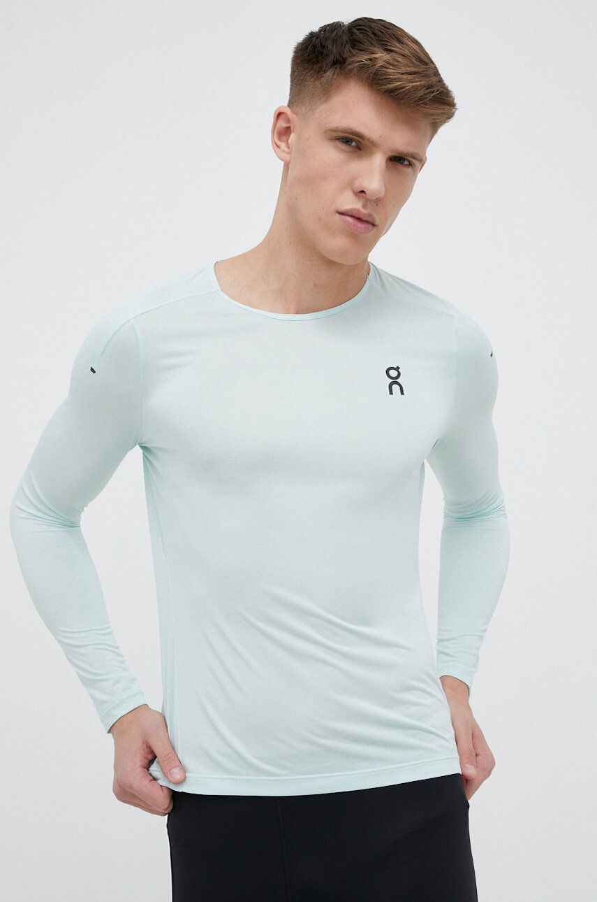 On-running Longsleeve Pentru Alergare Performance Culoarea Verde, Neted