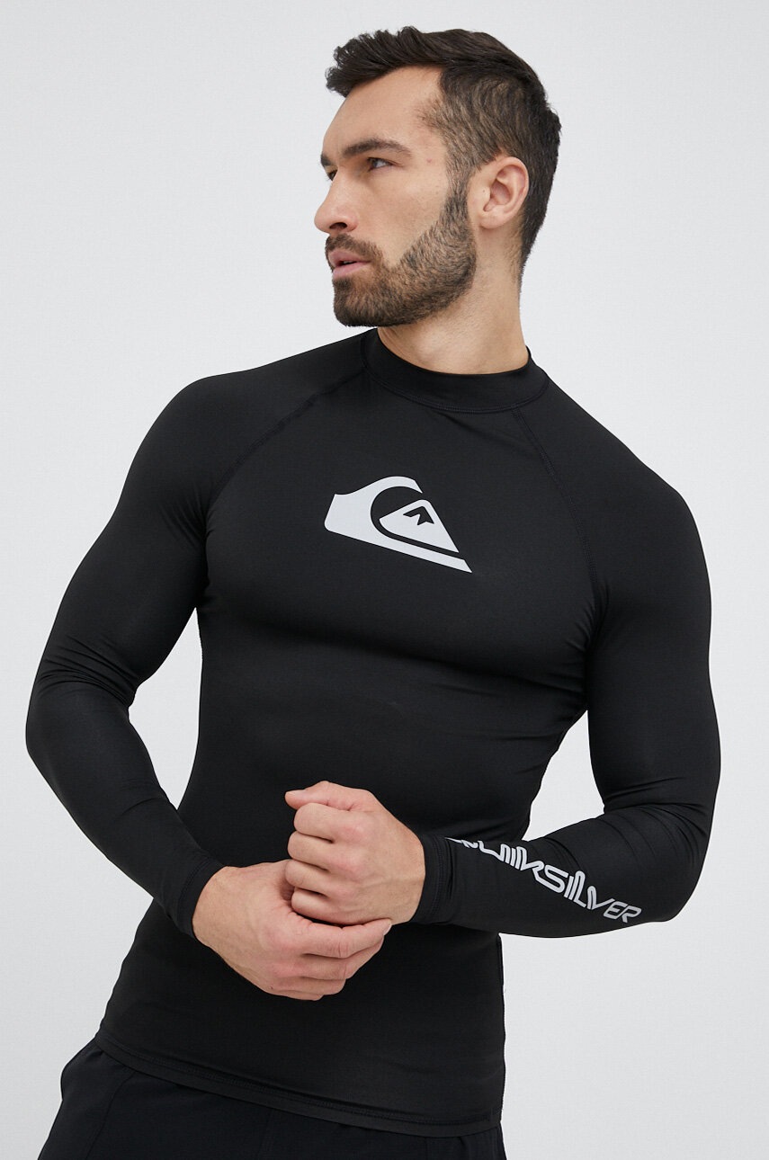 

Блуза с дълги ръкави Quiksilver All Time в черно с принт swimmwear, Черен