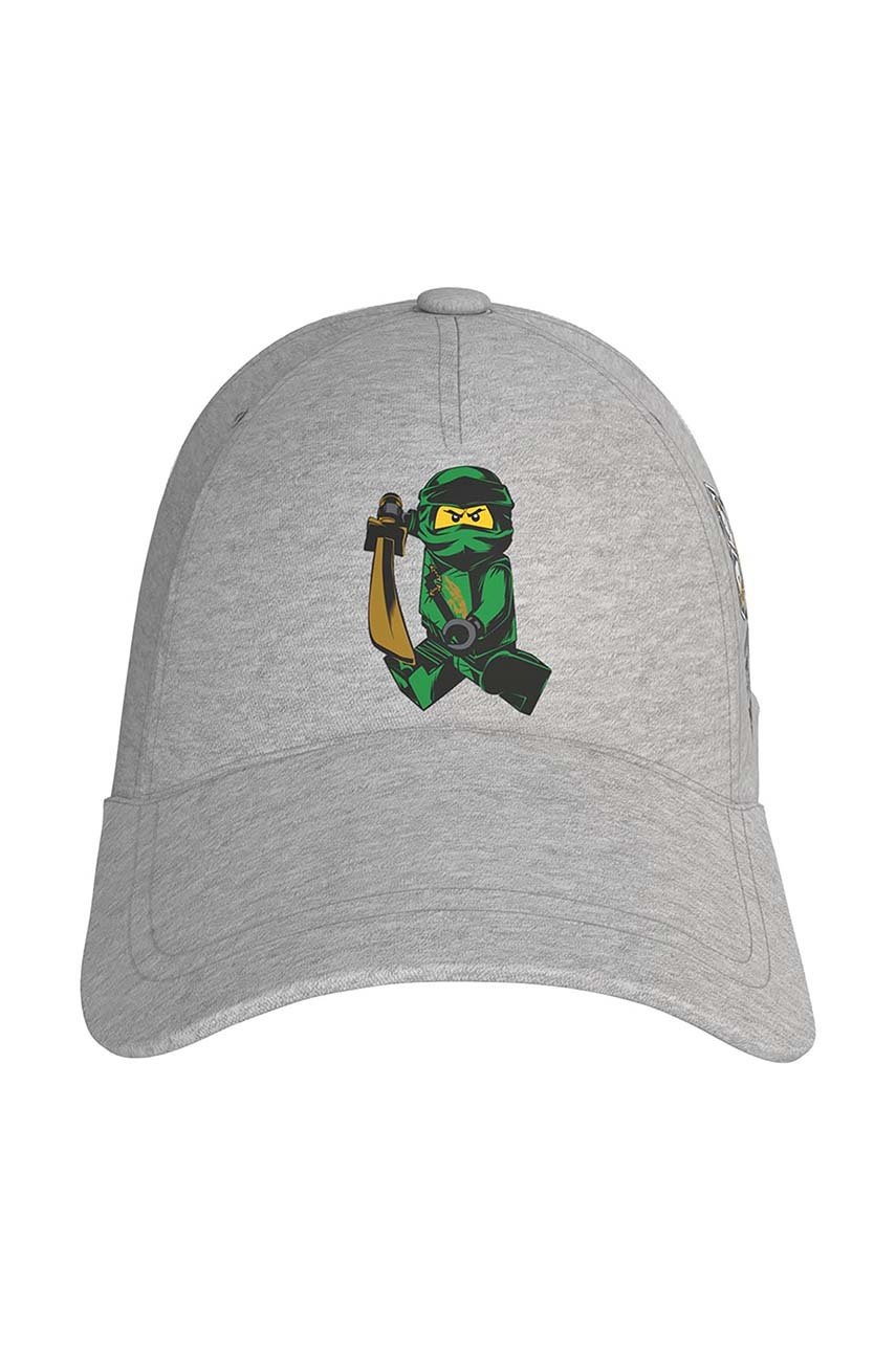 

Детская хлопковая кепка Lego x Ninjago цвет серый с принтом