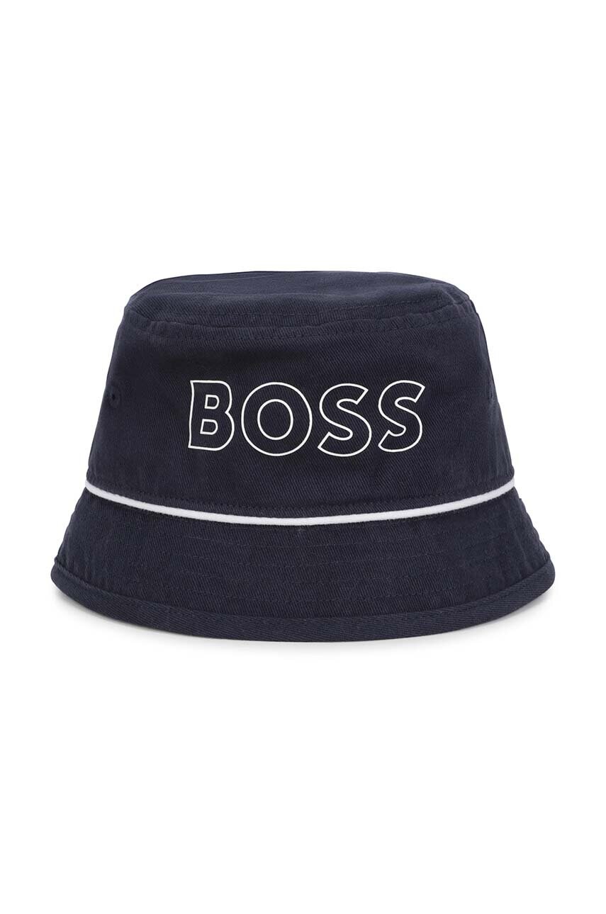 

Детская хлопковая шляпа BOSS цвет синий хлопковый