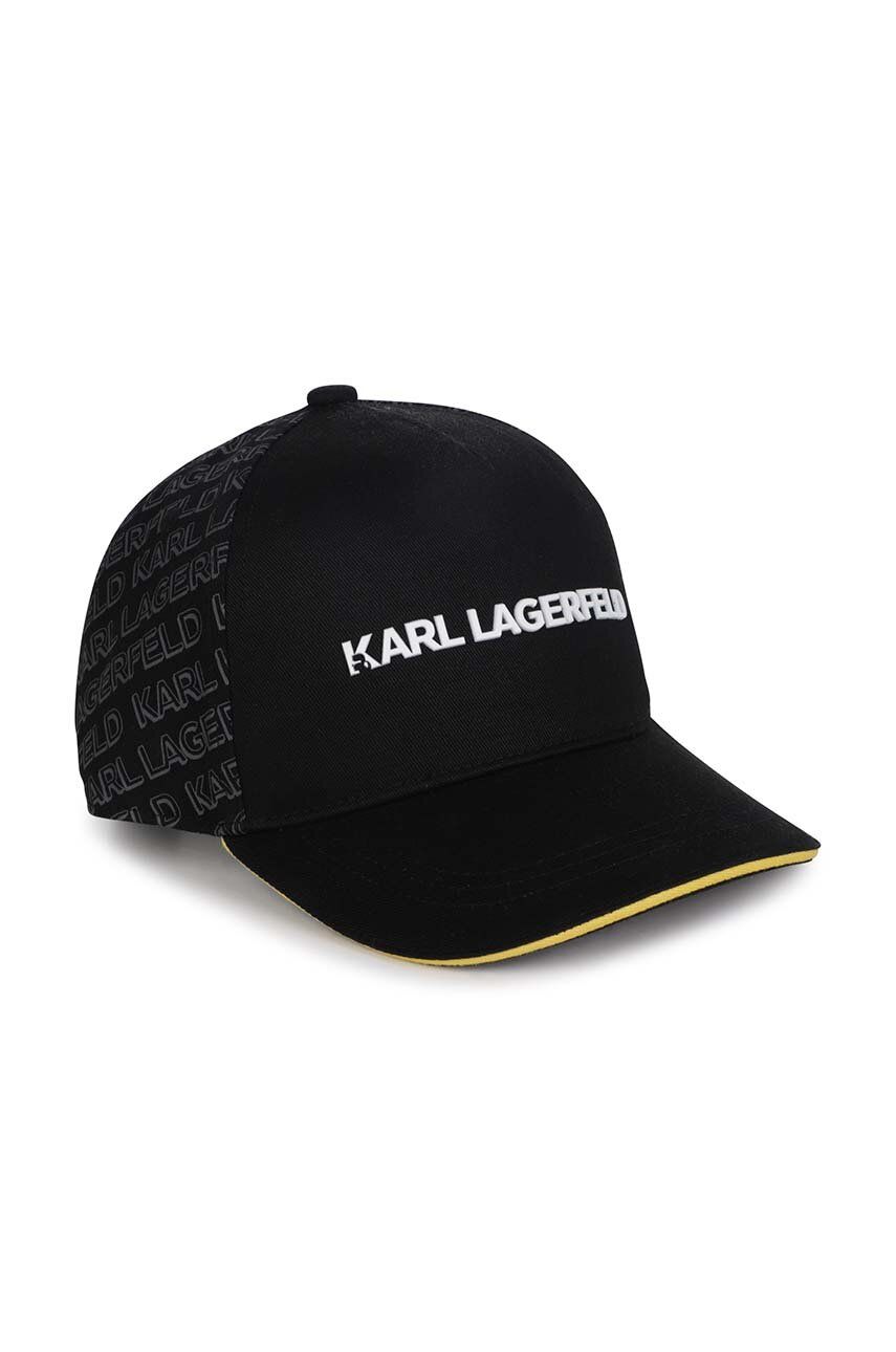 Dětská baseballová čepice Karl Lagerfeld černá barva - černá -  Materiál č. 1: 100 % Bavlna