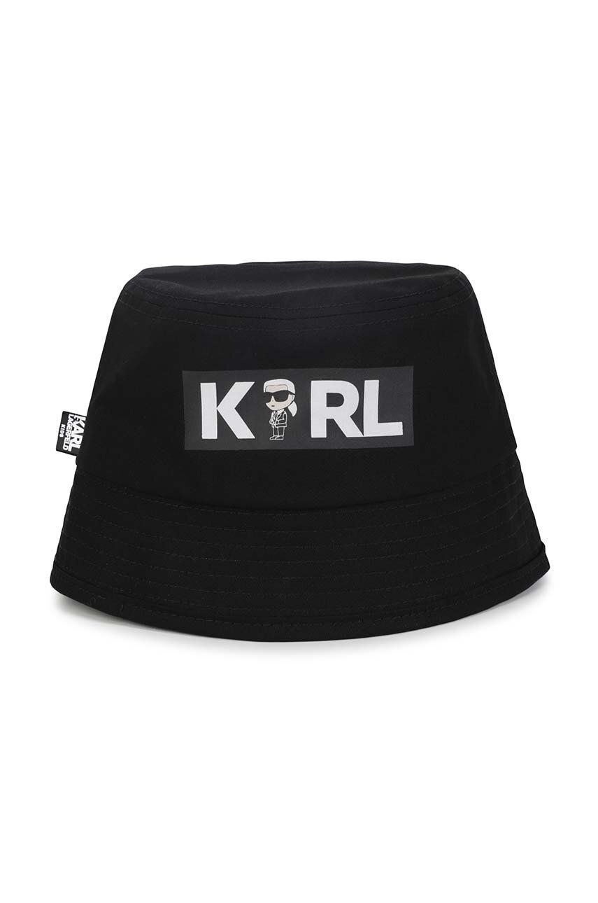 Karl Lagerfeld Pălărie Din Bumbac Pentru Copii Culoarea Negru, Bumbac