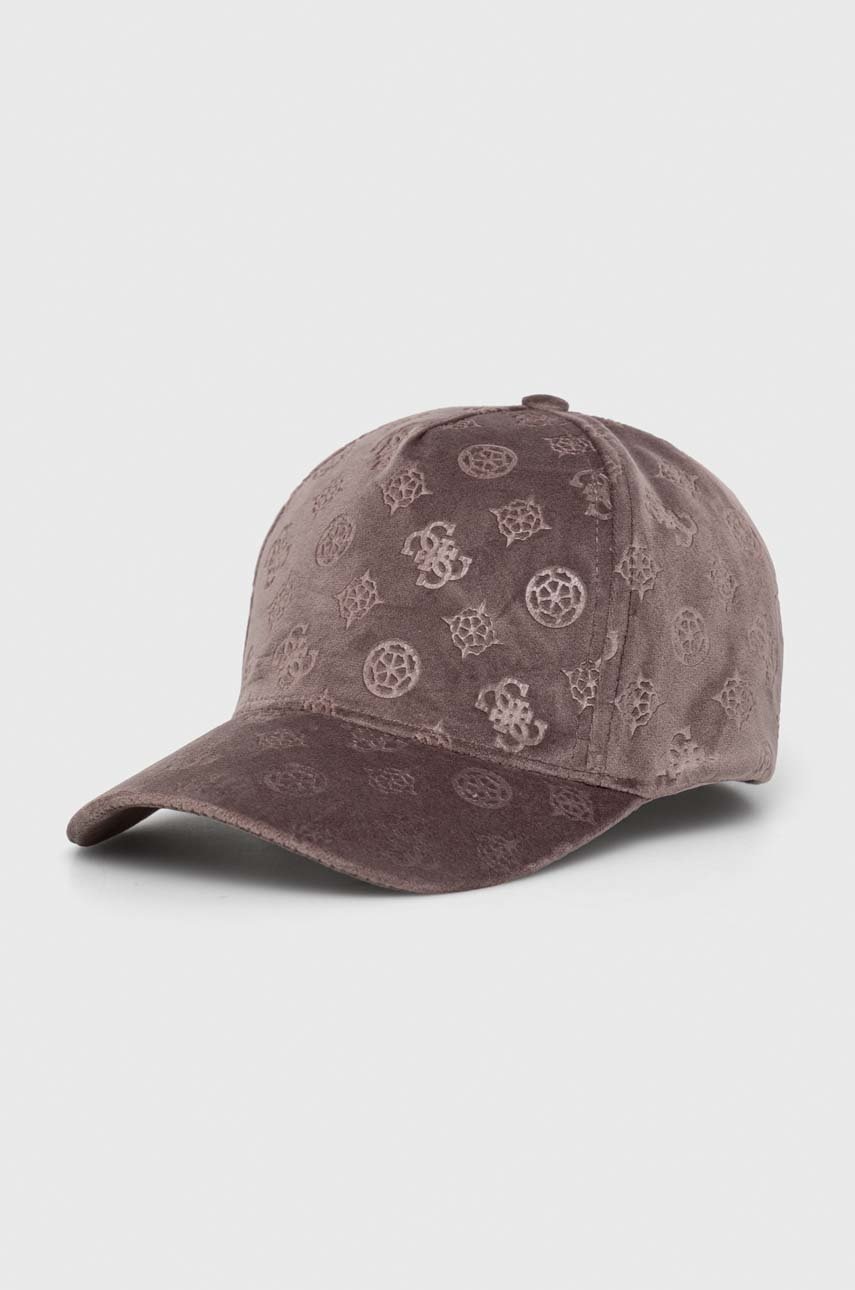 

Кепка Guess колір бежевий візерунок