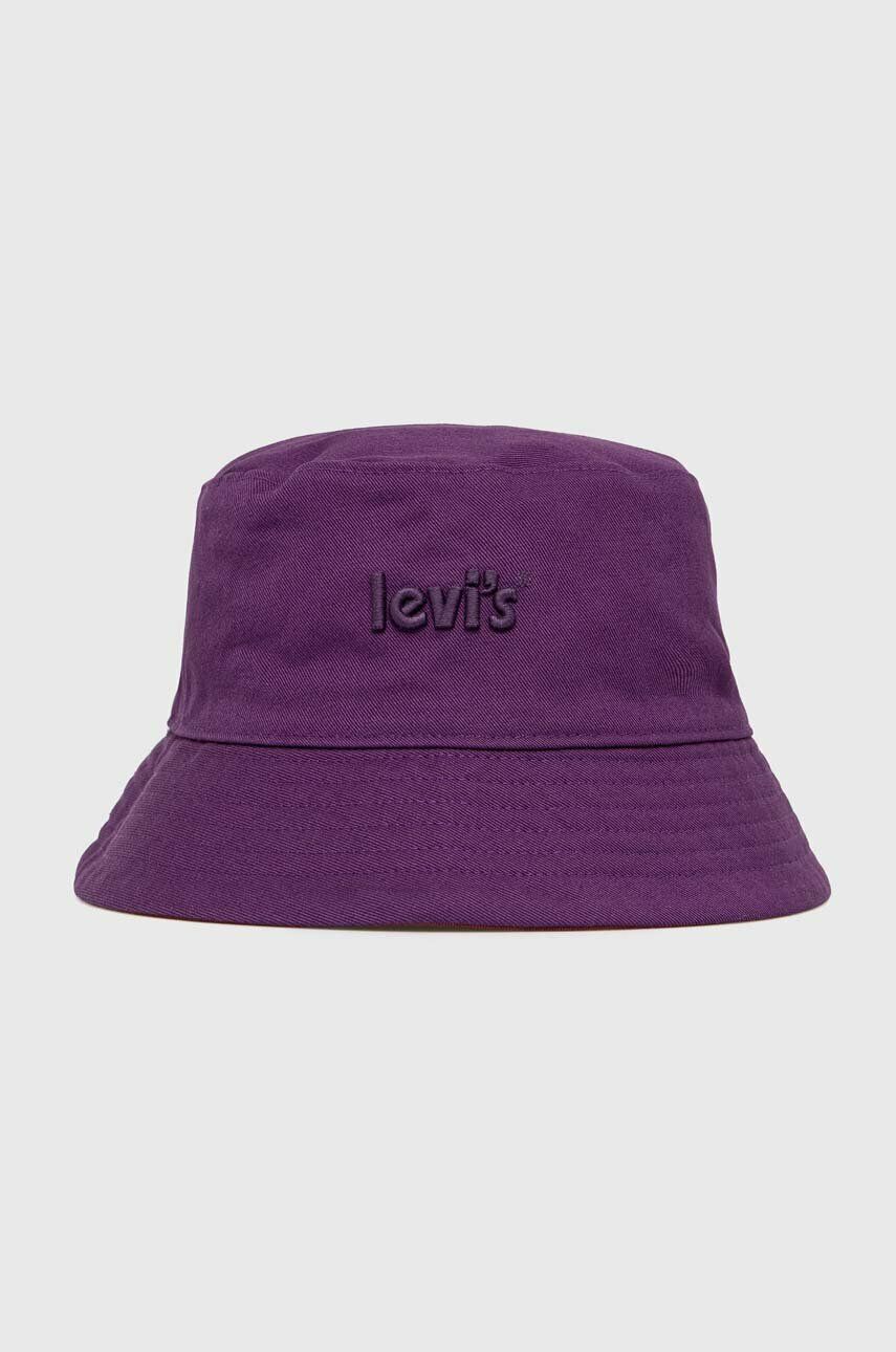 Oboustranný bavlněný klobouk Levi′s fialová barva, bavlněný - fialová -  100 % Bavlna