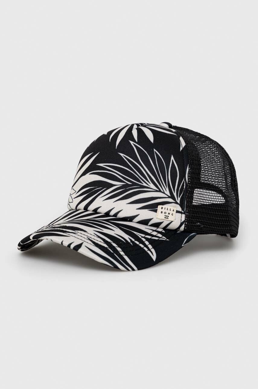 

Шапка с козирка Billabong в черно с десен, Черен