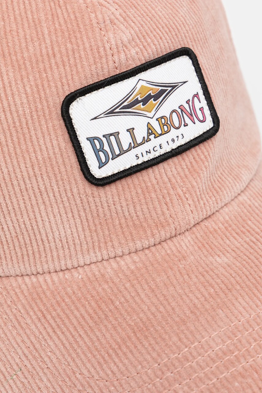 Хлопковая кепка Billabong цвет розовый с аппликацией Хлопковая кепка Billabong цвет розовый с аппликацией