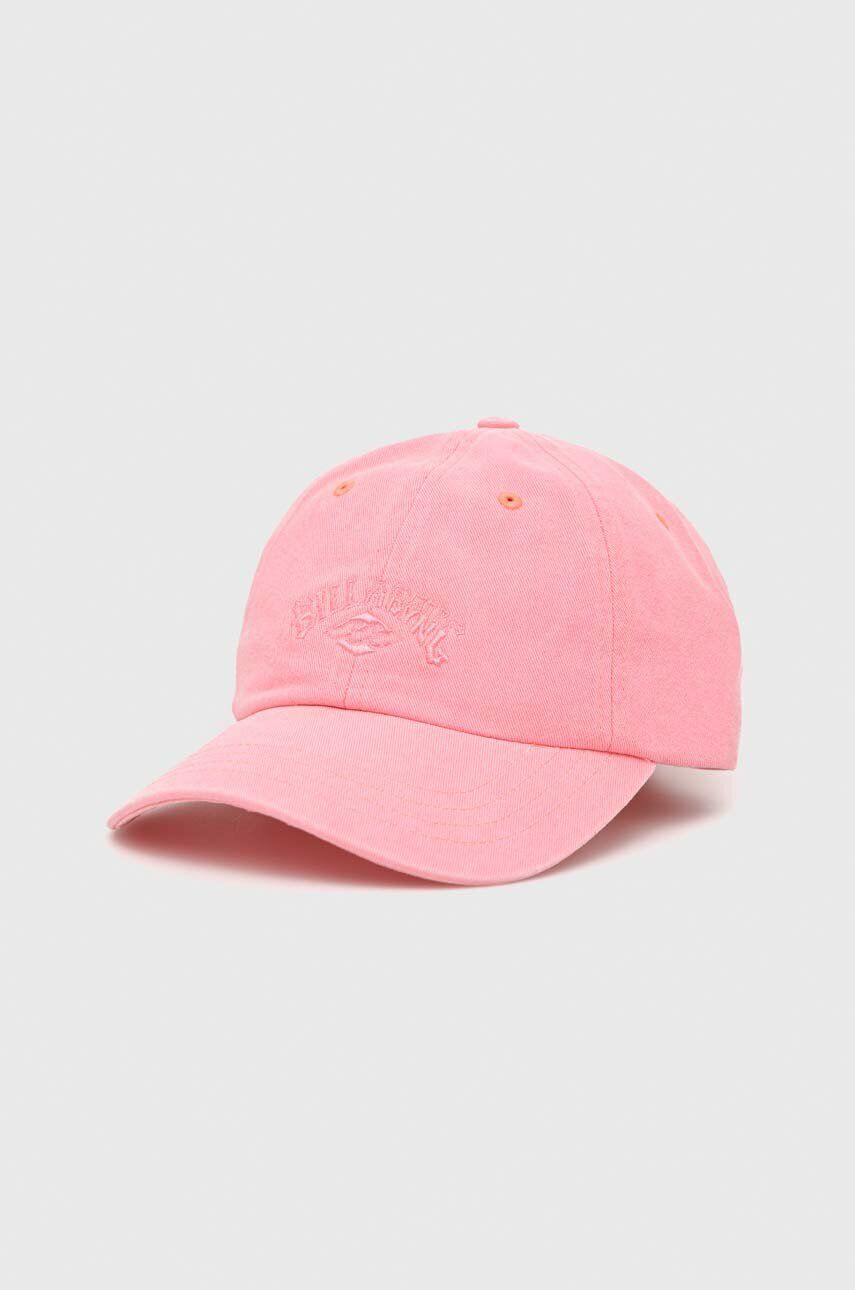 Bavlněná baseballová čepice Billabong růžová barva, s aplikací - růžová -  100 % Bavlna