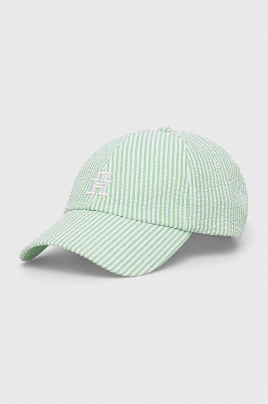 

Шапка с козирка Tommy Hilfiger в зелено с десен, Зелен