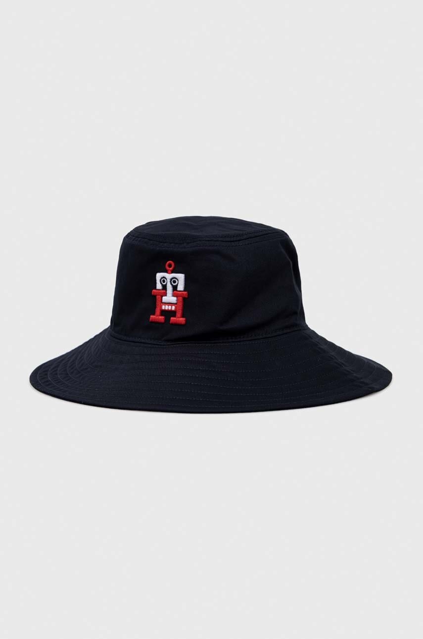 Levně Bavlněná čepice Tommy Hilfiger tmavomodrá barva