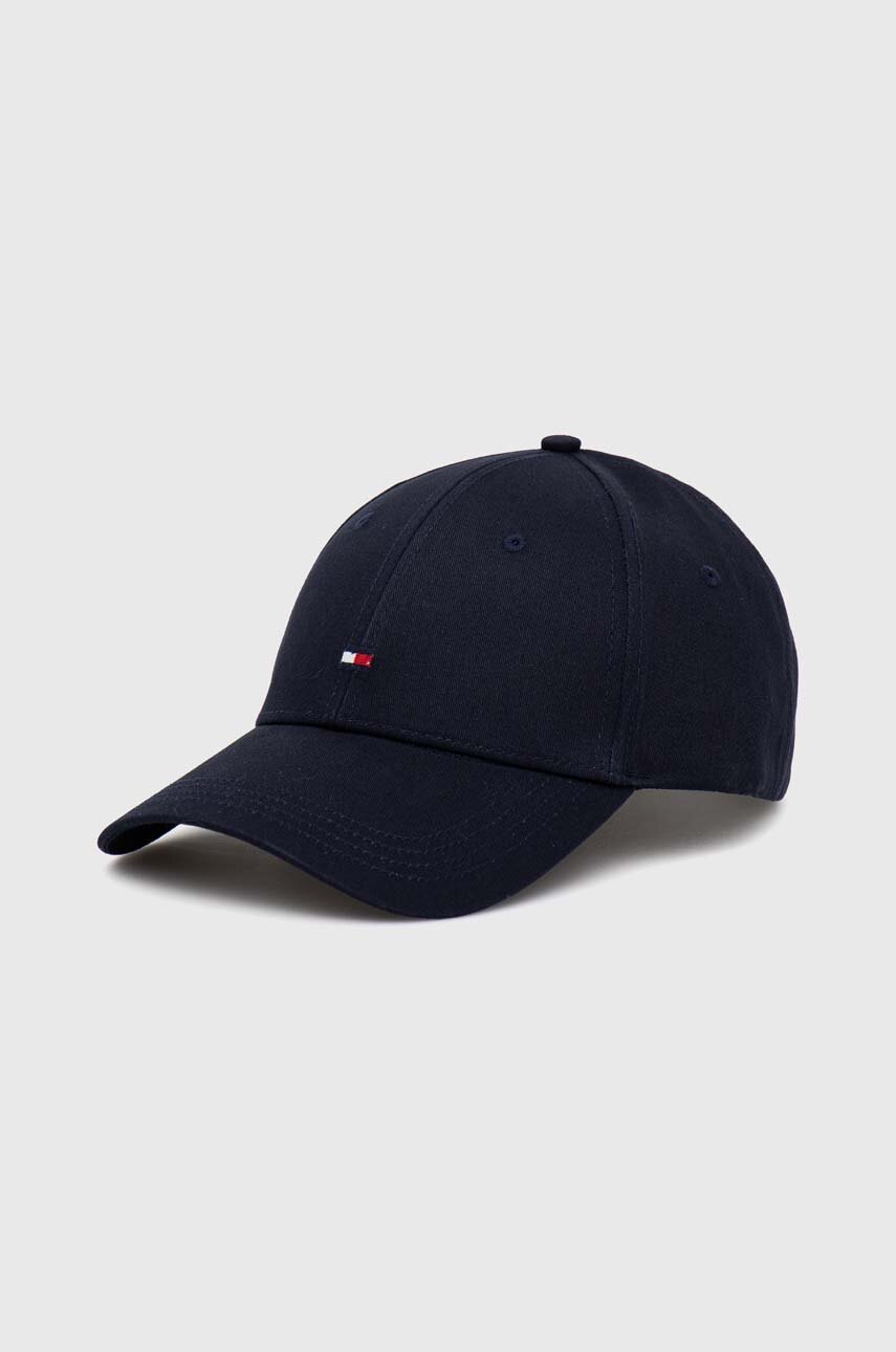

Памучна шапка с козирка Tommy Hilfiger в тъмносиньо с изчистен дизайн, Тъмносин