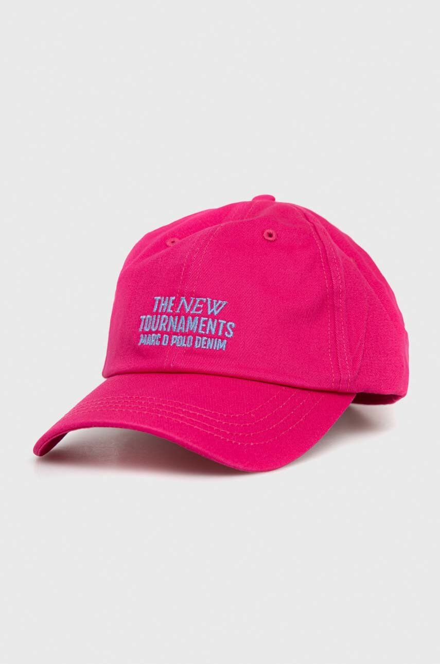 Marc O'Polo șapcă de baseball din bumbac DENIM culoarea roz, cu imprimeu