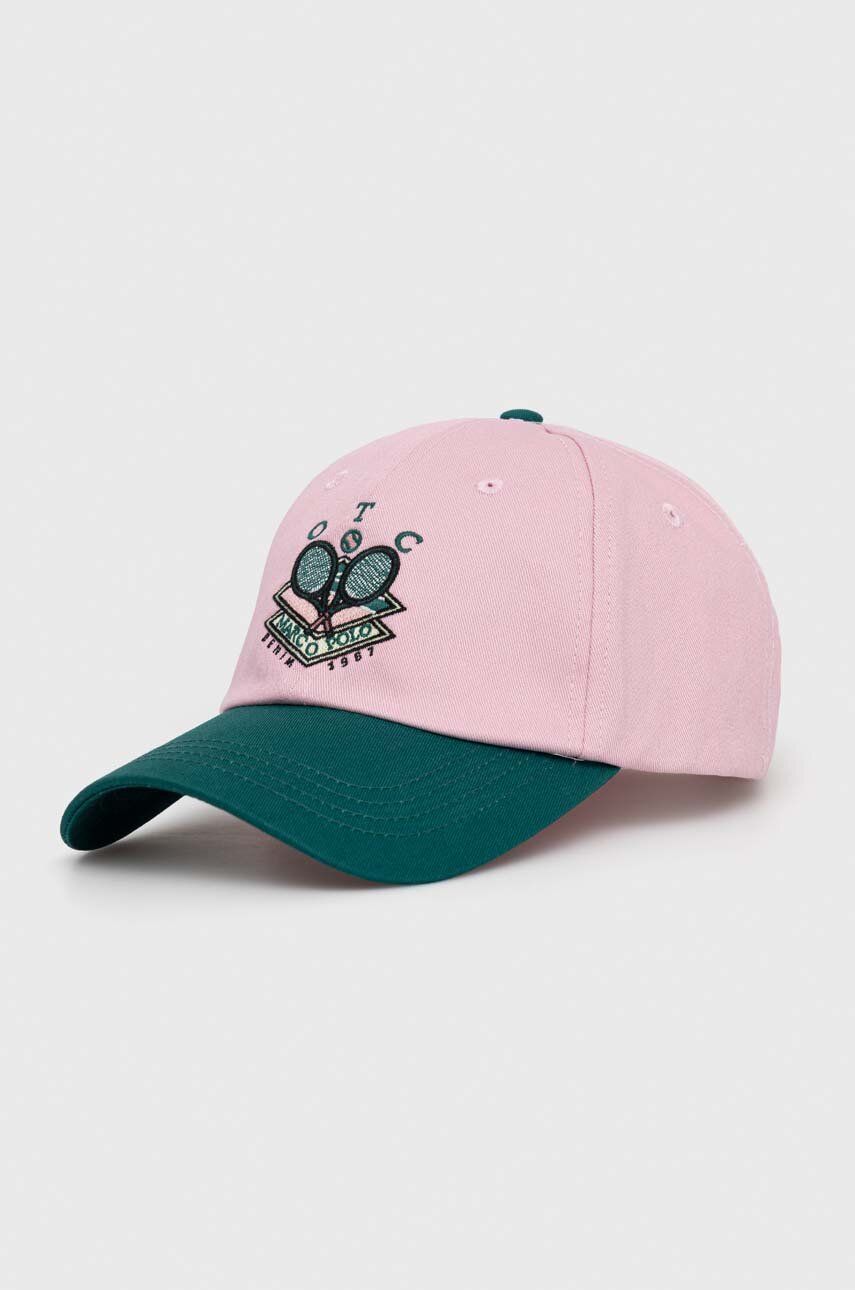 Marc O\'Polo șapcă de baseball din bumbac DENIM culoarea roz, cu imprimeu