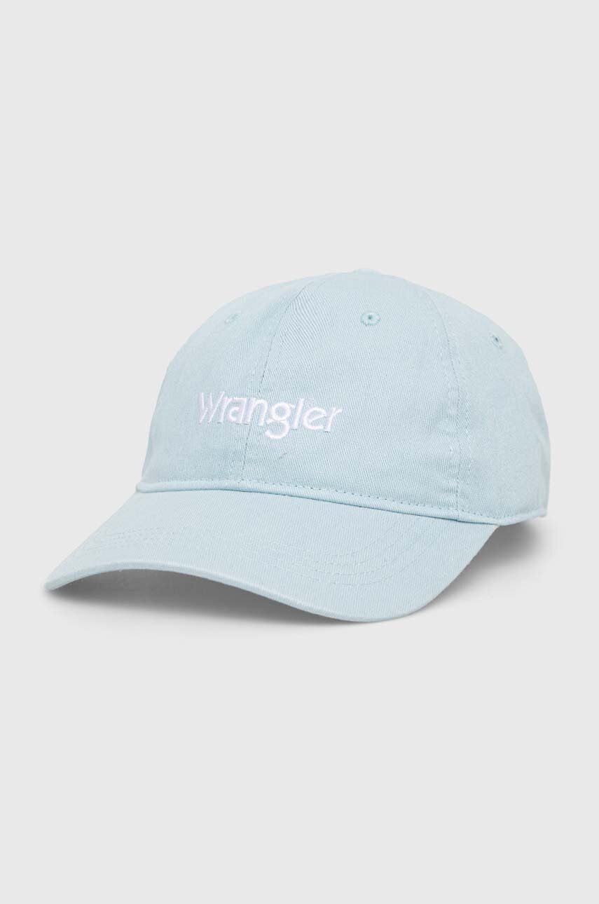 Wrangler șapcă de baseball din bumbac culoarea turcoaz, cu imprimeu