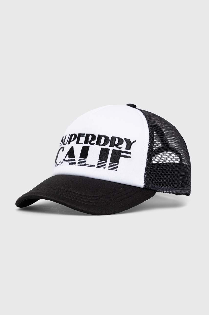 Superdry sapca culoarea alb, modelator