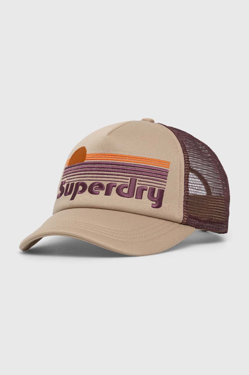 

Кепка Superdry цвет коричневый узор