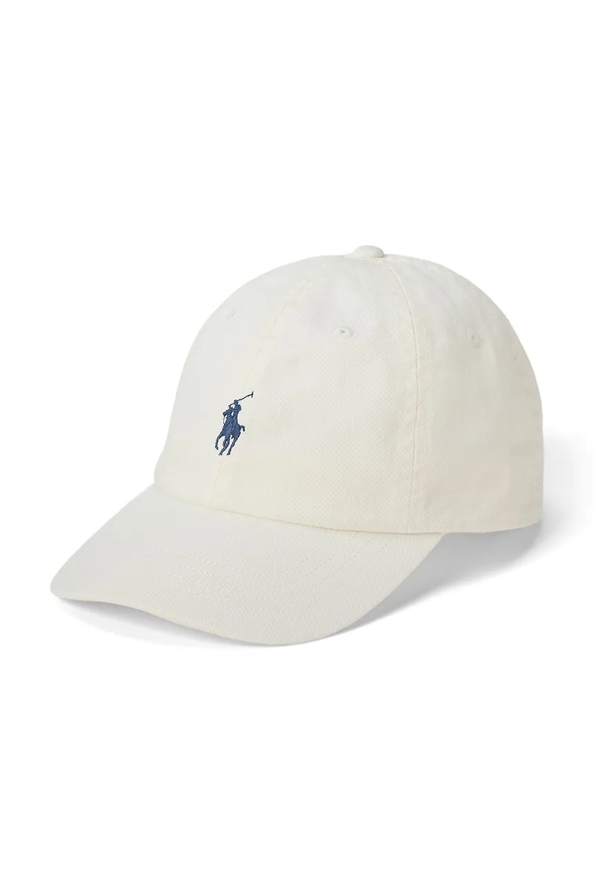 Polo Ralph Lauren czapka z daszkiem bawełniana kolor beżowy gładka 211912843