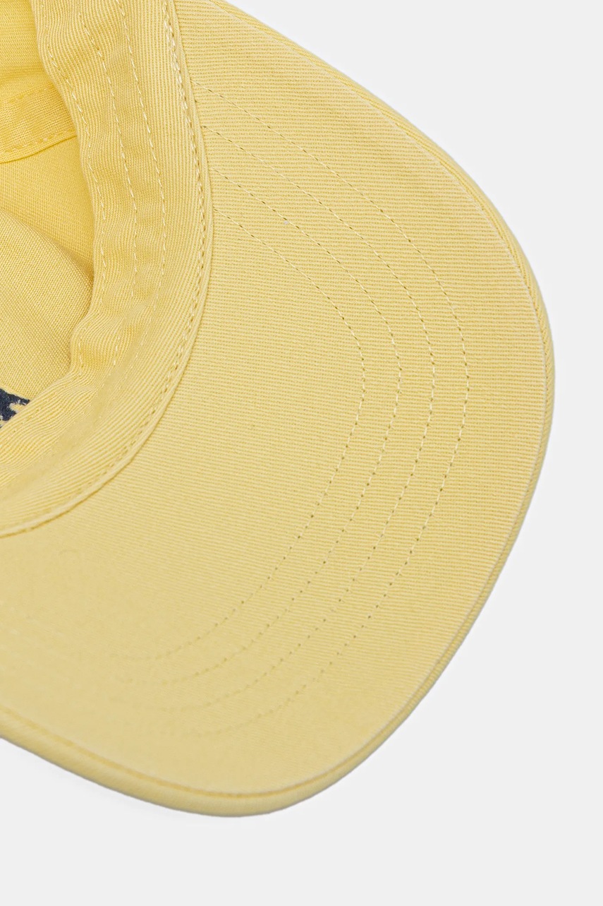 Хлопковая кепка Polo Ralph Lauren цвет жёлтый однотонная 211912843