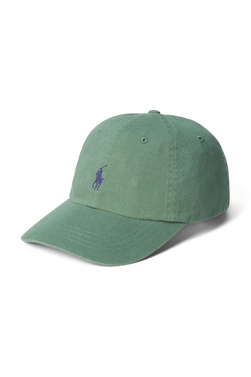 Polo Ralph Lauren czapka z daszkiem bawełniana kolor zielony gładka 211912843
