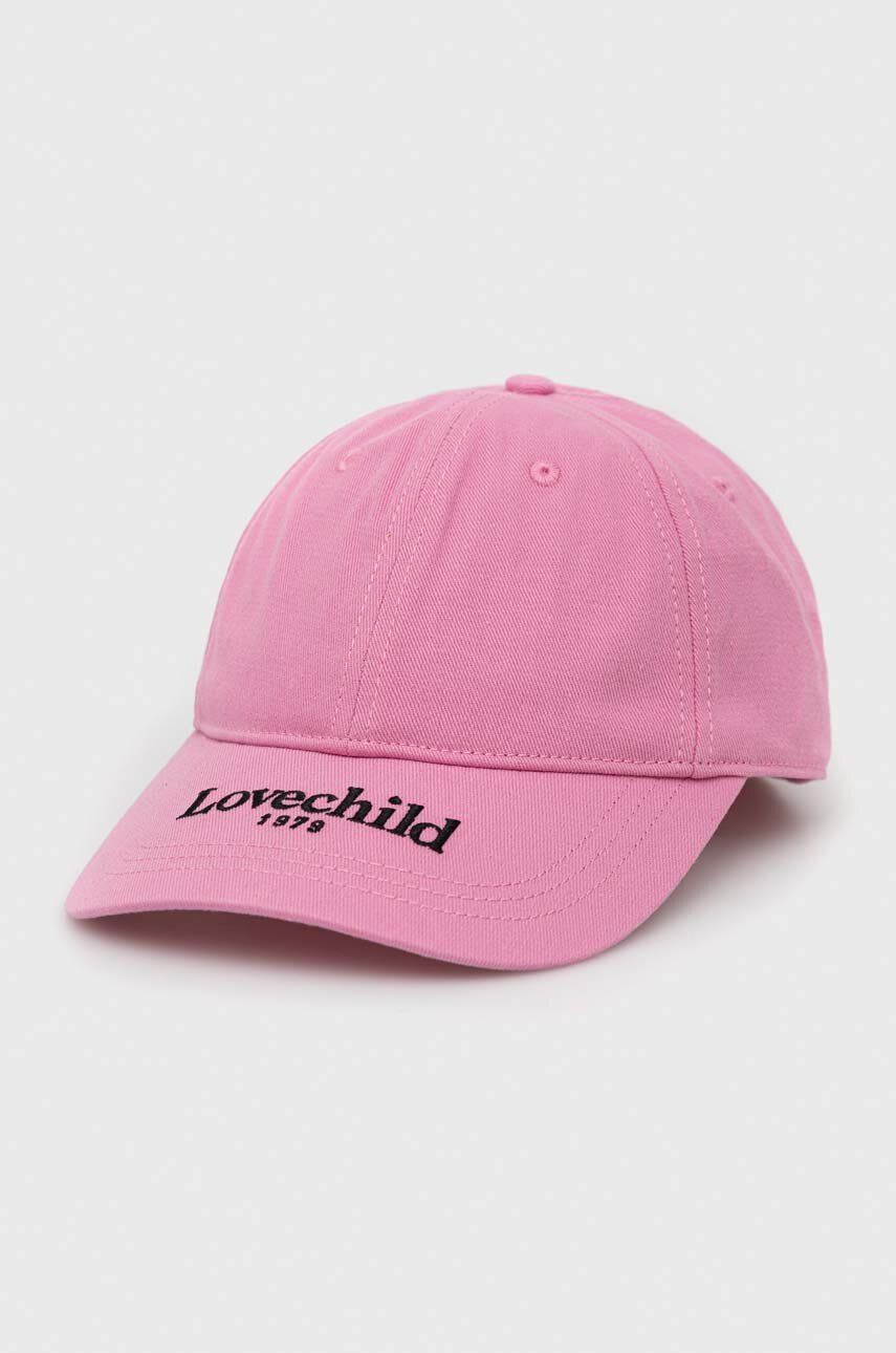 Lovechild șapcă de baseball din bumbac culoarea roz, cu imprimeu Accesorii