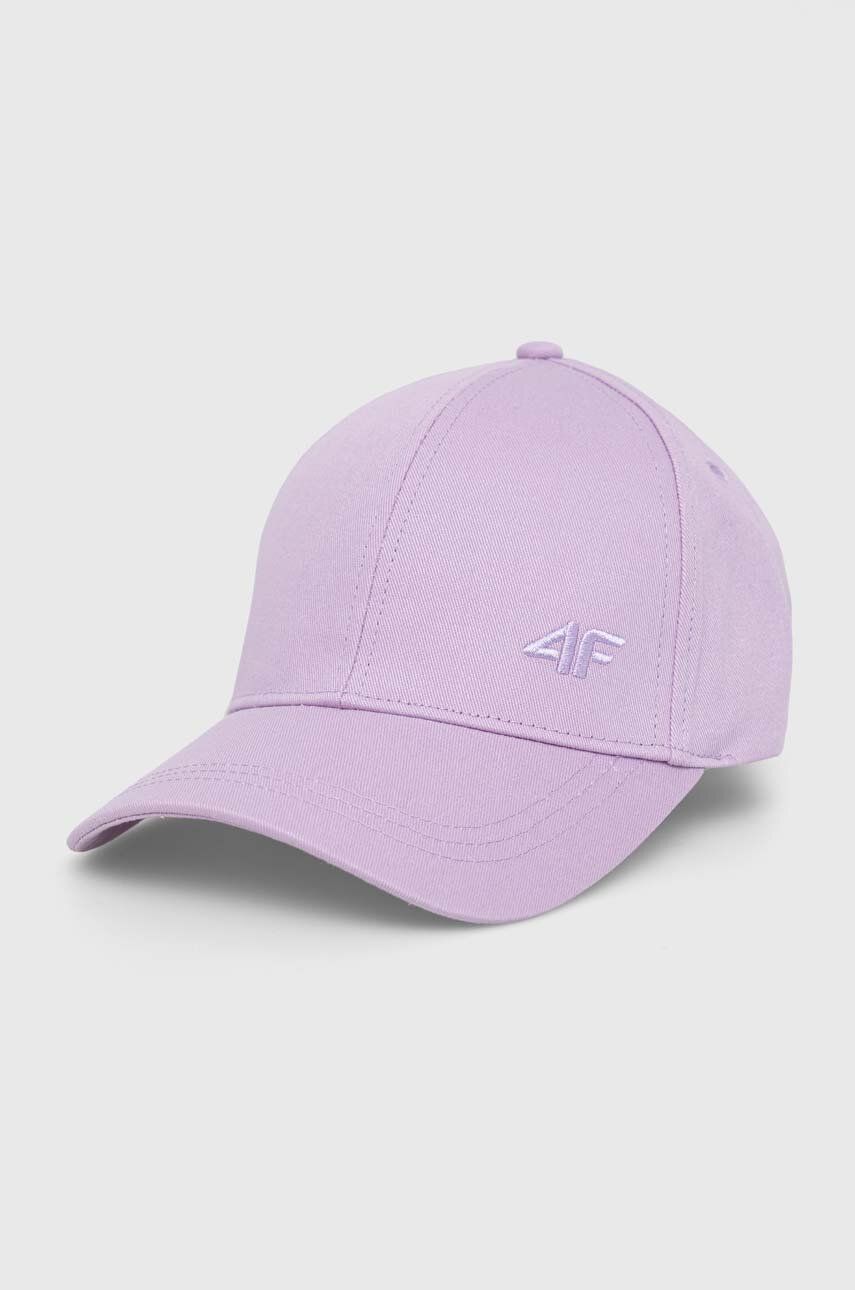 4F șapcă de baseball din bumbac culoarea violet, neted
